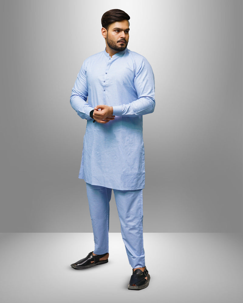 Blue- self textured