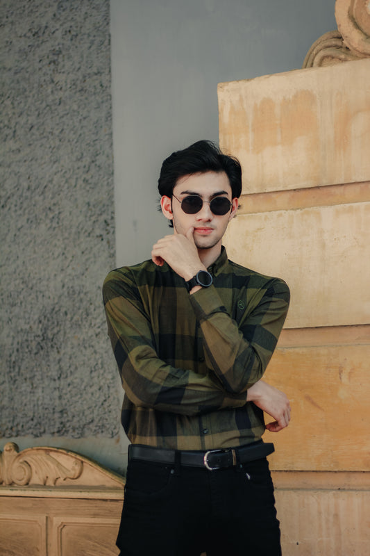 Olive Green Checkered